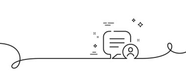 Sohbet hattı simgesi. Kıvrımlı tek bir çizgi. Konuşma kutusu işareti. Arkadaş mesajı sembolü. Sohbet baloncuğu tek ana hatlı kurdele. Döngü eğrisi modeli. Vektör