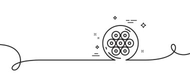 Kablo bölümü simgesi. Kıvrımlı tek bir çizgi. Optik fiber işareti. İnternet ağ kablosu sembolü. Kablolu bölüm tek ana hatlı şerit. Döngü eğrisi modeli. Vektör