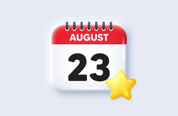 月のアイコンの23日目 カレンダー日付 アイコン イベントスケジュール ミーティングの予定時間 8月23日でした カレンダーイベントのリマインダー日 ベクター — ストックベクタ