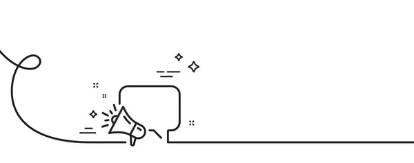 Icône Ligne Mégaphone Continu Une Ligne Avec Boucle Symbole Dispositif — Image vectorielle