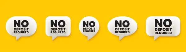 Deposit Required Tag Chat Speech Bubbles Set Promo Offer Sign — Stock Vector