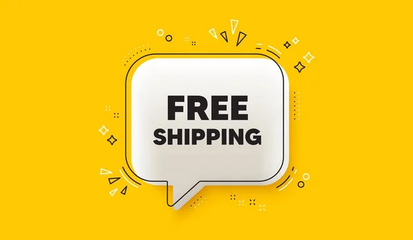 Free Shipping Tag Speech Bubble Yellow Banner Delivery Included Sign — Stock Vector