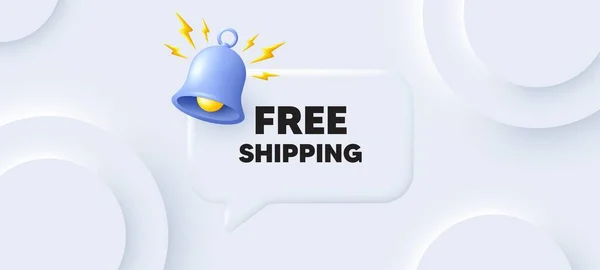 Free Shipping Tag Neumorphic Background Chat Speech Bubble Delivery Included — Stock Vector