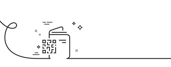 Ikona Linii Kodu Ciągła Linia Lokami Skan Kodu Kreskowego Symbol — Wektor stockowy