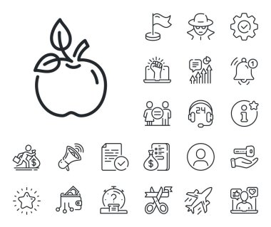 Organik test işareti. Maaşlı çalışan, cinsiyet eşitliği ve alarm çanı taslak simgeleri. Çevre gıda hattı ikonu. Adil ticaret sembolü. Çevre gıda hattı tabelası. Casus ya da profil tutucu simgesi. Çevrimiçi destek, grev. Vektör