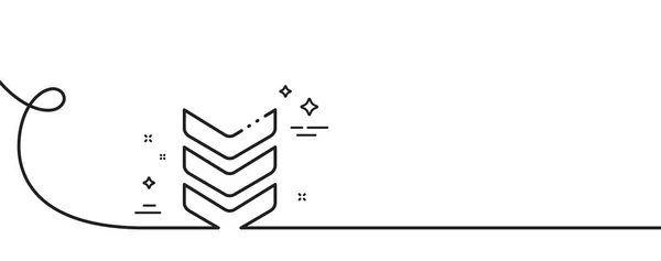 Значок Линия Плеча Непрерывная Одна Линия Кудряшками Армейский Знак Вознаграждения — стоковый вектор