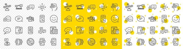 Group Chat Conversation Speech Bubbles Icons Message Sms Communication Icons — Stock Vector