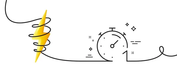 Minuterie Minute Icône Ligne Continu Une Ligne Avec Boucle Signe — Image vectorielle
