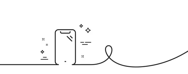 Ikona Linii Smartfona Ciągła Linia Lokami Znak Telefonu Symbol Urządzenia — Wektor stockowy