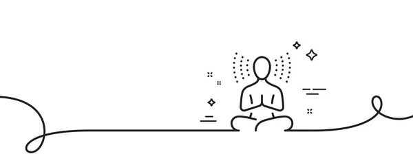 Yoga Çizgisi Simgesi Kıvrımlı Tek Bir Çizgi Meditasyon Poz Işareti — Stok Vektör