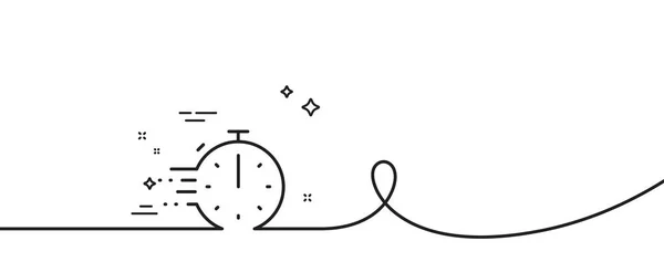 做饭定时器线图标 连续一行与卷曲 燃烧秒表标志 食品烹调符号 烹调计时器单轮廓带 循环曲线模式 — 图库矢量图片