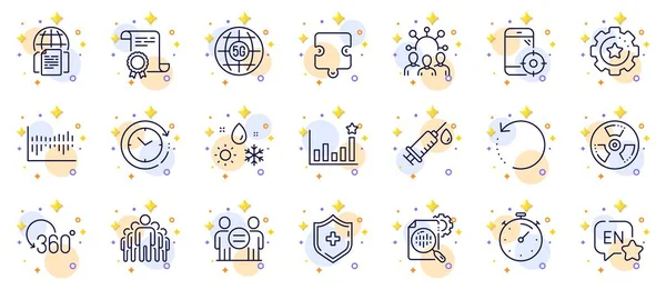 Outline Set Squad Recovery Data Time Change Line Icons Web — Stock Vector