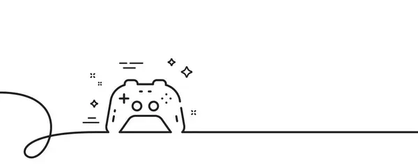 Gamepad Zeilensymbol Kontinuierlich Eine Linie Mit Locke Spiel Steuerknüppel Symbol — Stockvektor