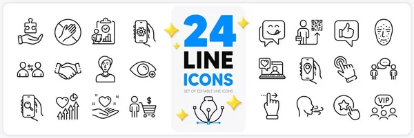 Icone Set Dont Touch Cursore App Impostazioni Linea Icone Pack — Vettoriale Stock