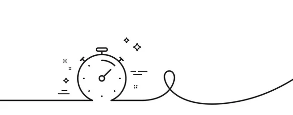 Zeitsymbol Kontinuierlich Eine Linie Mit Locke Zeitmanagement Zeichen Stoppuhr Symbol — Stockvektor