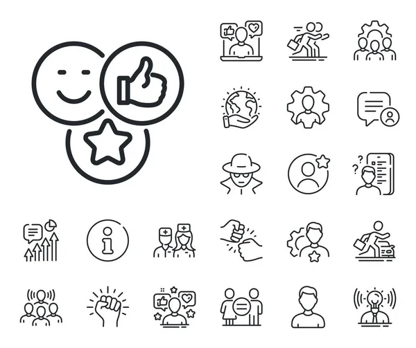 Thumbs Sign Specialist Doctor Job Competition Outline Icons Social Media — Stock Vector