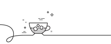 Buzlu kahve. Kıvrımlı tek bir çizgi. Soğuk içecek işareti. İçecek sembolü. Soğuk kahve tek şeritli şerit. Döngü eğrisi modeli. Vektör