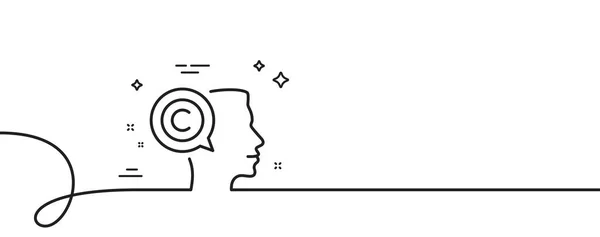 Copyrighter Line Icon Непрерывная Одна Линия Кудряшками Подпись Писателя Символ — стоковый вектор