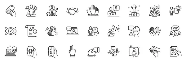 Los Iconos Empaquetan Como Iconos Línea Handshake Donate Business Person — Vector de stock