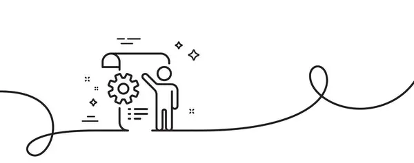 Параметри Піктограми Лінії Відбитків Безперервна Одна Лінія Завитком Інженерний Знак — стоковий вектор