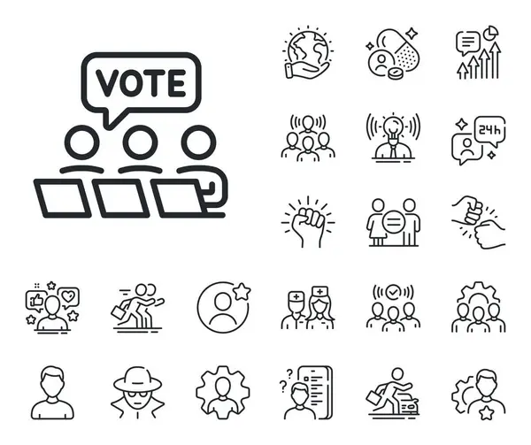 Signe Vote Par Internet Spécialiste Médecin Concours Emploi Esquissent Icônes — Image vectorielle