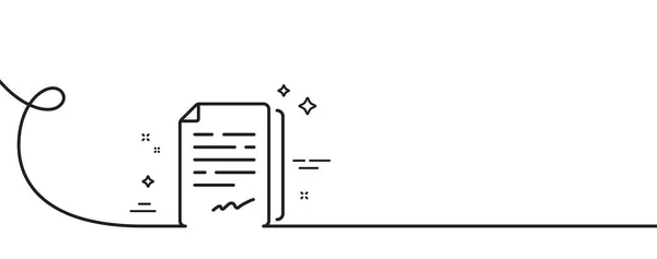 Ikonen För Dokumentets Underskrift Kontinuerlig Linje Med Curl Undertecknande Ett — Stock vektor