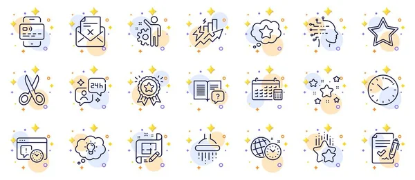 Outline Set Instruction Manual Consumption Growth Time Management Line Icons — Stock Vector