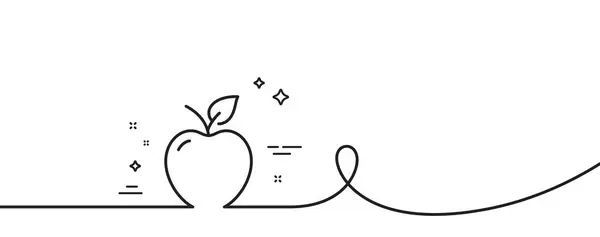 Icône Ligne Apple Continu Une Ligne Avec Boucle Signe Nourriture — Image vectorielle