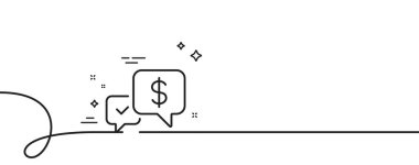 Ödeme satır simgesini al. Kıvrımlı tek bir çizgi. Dolar döviz tabelası. Finans sembolü. Ödeme tek bir taslak şerit aldı. Döngü eğrisi modeli. Vektör