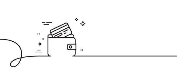 Гаманець Піктограмою Лінії Кредитної Картки Безперервна Одна Лінія Завитком Готівковий — стоковий вектор