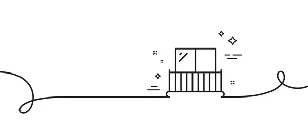 Значок Лінії Балкона Безперервна Одна Лінія Завитком Будівництво Балкона Символ — стоковий вектор