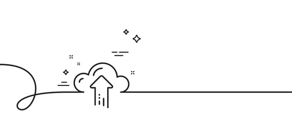 Ikona Przesyłania Danych Chmurze Ciągła Linia Lokami Internetowy Znak Przechowywania — Wektor stockowy