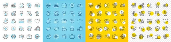 Vector Icons Set Ice Cream Grill Puzzle Line Icons Pack — Stock Vector