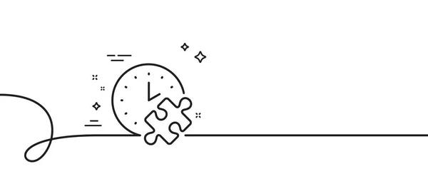 Puzzle Zeitleiste Symbol Kontinuierlich Eine Linie Mit Locke Puzzleteil Mit — Stockvektor
