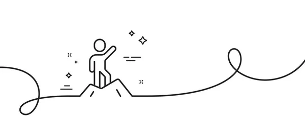 Führungsleitungssymbol Kontinuierlich Eine Linie Mit Locke Person Hob Sein Handzeichen — Stockvektor