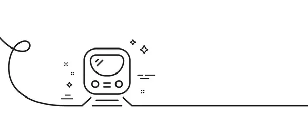 Значок Лінії Метро Безперервна Одна Лінія Завитком Знак Метро Поїзд — стоковий вектор