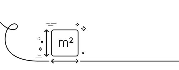 Quadratische Fläche Linie Symbol Kontinuierlich Eine Linie Mit Locke Raumdimensionales — Stockvektor