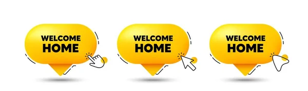 Bienvenida Casa Haga Clic Aquí Botones Oferta Invitación Casa Hola — Vector de stock