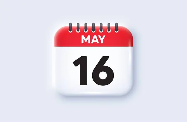 Ημερολόγιο Ημερομηνία Εικονίδιο 16Η Ημέρα Του Μήνα Εικονίδιο Ημερομηνία Προγράμματος — Διανυσματικό Αρχείο