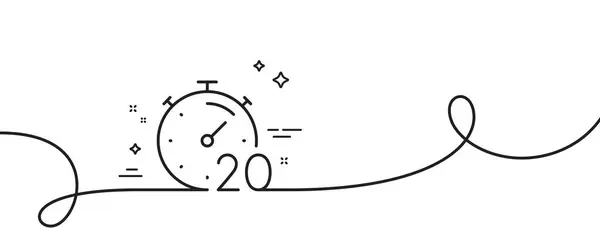 Cronometru Minute Linie Pictogramă Linie Continuă Curl Semnul Timp Cronometrului — Vector de stoc