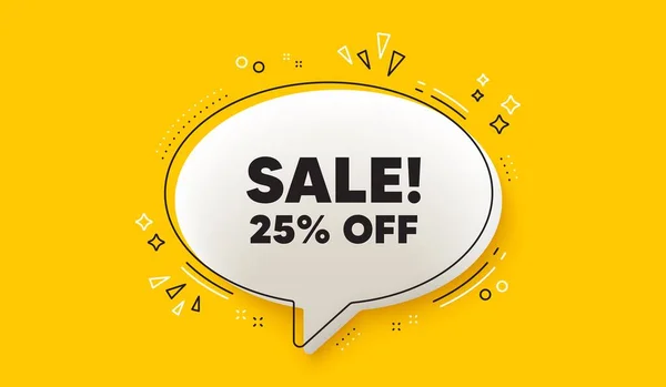 Sale Percent Discount Speech Bubble Yellow Banner Promotion Price Offer — Stock Vector