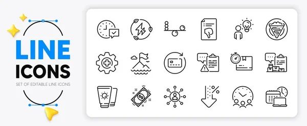 Networking Cardboard Box Crepe Line Icons Set App Include Balance — Stock Vector