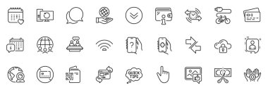 Uygulama için simgeler Card, Refresh web sitesi ve Global iş hattı simgeleri arasında Chat iletisi, İmleç, Personel el el el ana hatları ince simge web seti bulunmaktadır. Aşağı in, elektrikli bisiklet. Kart özeti. Vektör