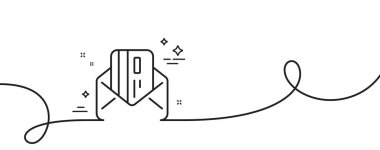 Posta hattı simgesine göre kredi kartı. Kıvrımlı tek bir çizgi. Ödeme işareti. Finans sembolü. Kredi kartı tek hatlı şerit. Döngü eğrisi modeli. Vektör