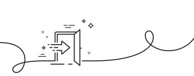 Giriş çizgisi simgesi. Kıvrımlı tek bir çizgi. Giriş kapısı işareti. Çıkış sembolü oluşturuluyor. Giriş tek ana hatlı şerit. Döngü eğrisi modeli. Vektör