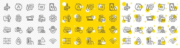 Outline Verified Internet Consulting Energy Inflation Line Icons Pack Web — Stock Vector