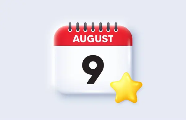 9月9日的图标 日历日期3D图标 活动时间表日期 会议时间 八月九日 日历事件提醒日期 — 图库矢量图片