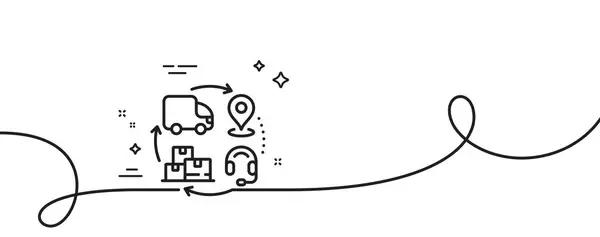 Піктограма Лінії Ланцюга Постачання Безперервна Одна Лінія Завитком Логістичний Знак — стоковий вектор