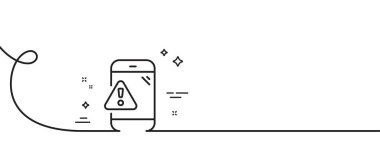 İleti satırı simgesi uyarısı. Kıvrımlı tek bir çizgi. Telefon uyarı işareti. Uyarı uygulaması sembolü. Uyarı mesajı, tek ana hatlı kurdele. Döngü eğrisi modeli. Vektör