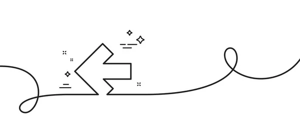 Icône Flèche Gauche Continu Une Ligne Avec Boucle Direction Arrowhead — Image vectorielle